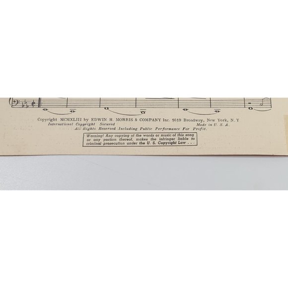 My Shining Hour 1943 Vintage Sheet Music Piano Voice Easy Listening Musical - Picture 3 of 4